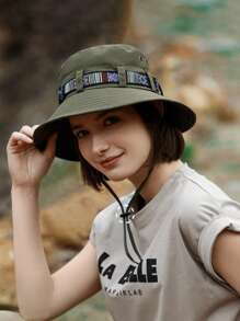 1pc 2025 Spring/Summer New Colorful Striped Bucket Hat, Unisex, Fashion Casual Outdoor Travel Hiking Fishing Sun Protection Wide Brim Sweat-Absorbing - Multicolor - View 6