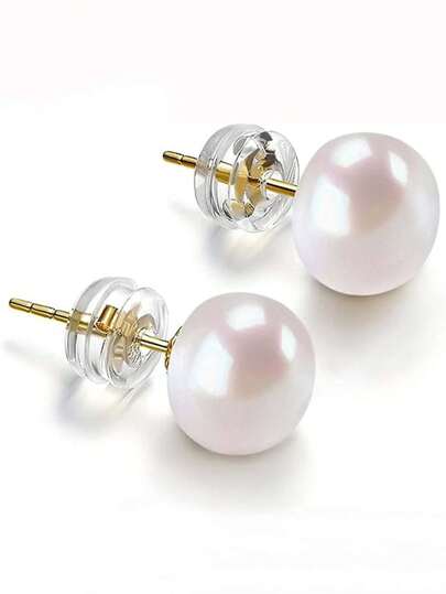1 par de pendientes de perlas falsas para mujer, aptos para uso diario (pequeñas imperfecciones superficiales son normales, puede haber ligera diferencia de color por la iluminación de la fotografía)