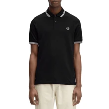 FRED PERRY POLO MC TWIN TIPPED - 黑白 - 查看 1