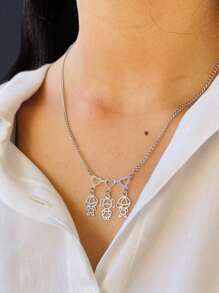 Daughter Girl Pendant Necklace In Stainless Steel Does Not Darken Can Get Wet - 2 TRAI 1 GÁI - Xem 1