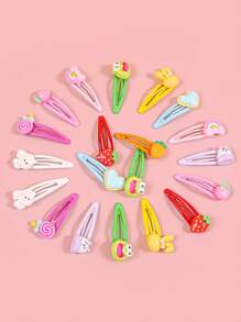 10/20/30/50pcs/Set Children Toddler Kids Random Color Hairpin Candy Colors Cute Decoration Hair Clips Spring And Summer Hair Accessories For Styling And Daily