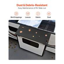 Camper Awning Fabric Replacement, 1" To 13', Weatherproof Durable Slide Topper Awning With Bracket, Heavy Duty Slide Topper Awning With Stainless Steel Material, Fit For RV & Motorhome, White Or Black - 1" to 7' Black - 查看 2