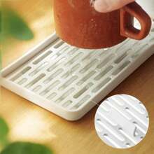 1pc Home/Living Room Double Layer Cup Tray, Rectangular Creative Tea/Fruit Draining Plate