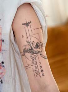 Tatuaje temporal de ángel caído, tatuaje impermeable, dura hasta 15 días, tatuaje falso, tatuaje semipermanente de ángel caído