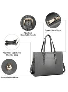 NEWHEY 女士笔记本电脑包 15.6 英寸笔记本电脑手提包皮革高档电脑公文包工作防水手提包专业单肩包女士商务办公包大容量 - 彩色 - 查看 7