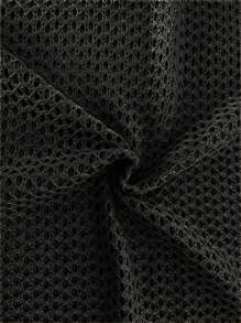 Áo len nữ cỡ lớn màu trơn tay dài vai rớt có mũ, kiểu dáng thường ngày, thích hợp cho trang phục đi biển mùa thu xuân, trang phục đi nghỉ mát, áo dự tiệc mùa hè. - màu đen - Xem 6