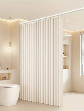 1 件防水折叠浴室浴帘 - 易于安装和存放，家居装饰淋浴隔断家居浴室装饰秋季装饰浴室配件返校