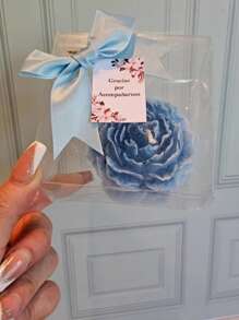 12 pzs velas peonia para recuerdo de fiesta, incluye caja, moño y etiqueta ideal para xv años, baby shower, cumpleaños