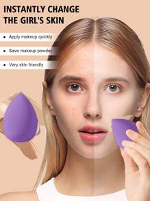 6pcs Makeup Sponges, Suitable For Applying Cream And Powder Cosmetics Such As Concealer And Loose Powder - Multicolor - View 7
