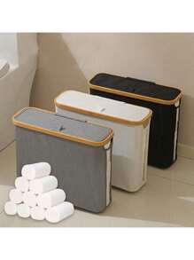 12 rollos de papel higiénico en cesta - Caja de almacenamiento de papel higiénico - Caja de almacenamiento de baño definitiva - Cesta de almacenamiento de bambú, Cesta de papel higiénico, Organizador de baño - Portarrollos de papel higiénico Decoración de baño para el hogar Decoración de otoño Regreso a la escuela