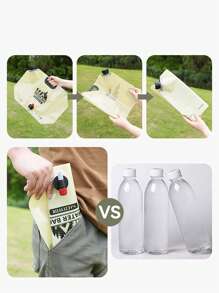 Outdoor Water Storage Bag 8L With Faucet Valve, Tourism Camping Large Capacity Portable Foldable Plastic Water Bag