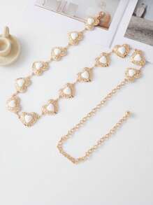 1 件夏季新款金属比基尼链，女士时尚心形腰链，百搭高端腰链配饰