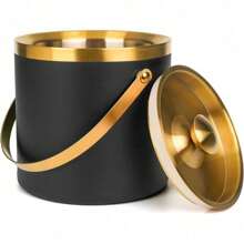 3L Double-Wall Insulated Stainless Steel Ice Bucket With Scoop For Cocktail Bar - Metal Ice Bucket For Freezer With Lid For Parties,Camping,And More!Champagne Bucket,Bar Cart Accessories