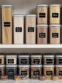 120pcs/Roll (Optional With Pen)Chalkboard Glass Jar Label Stickers, Reusable Black Waterproof Label Stickers, Wavy Shape Labels For Kitchen & Pantry Organization, Great For Containers, Jars, Spices And Food Storage ﻿ - Multicolor - View 2