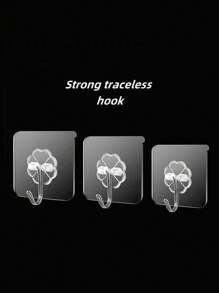 30Pcs/10Pcs/1Pc Translucent Strong Adhesive Hooks, No Need To Drill Holes, Punch-Free Traceless Load-Bearing Hooks, Strong Adhesive Hangers, Removable, Transparent, Waterproof, Rust-Proof, Suitable For Clothes, Hats, Tableware, Shoes, Accessories, Kitchenware, Bags, Kitchen, Bathroom, Living Room, Bedroom, Wall Hanging, Multi-Functional Hanging Storage Rack, Suitable For Family Room Wall Door Cabinet Bathroom Organizer Bathroom Decor Summer Back To School