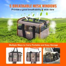 Wheeled Airline Approved Rolling Cat And Dog Carrier With Telescopic Handle And Shoulder Strap For Pets Up To 22 Pounds Grey With Folding Bowl - Black - View 6