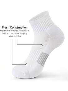 1/2/4/6 Pairs Men's Short Socks, Moisture-Wicking, Odor-Resistant, Sports Socks, Thin Ankle Socks, Unisex - Multicolor - View 3