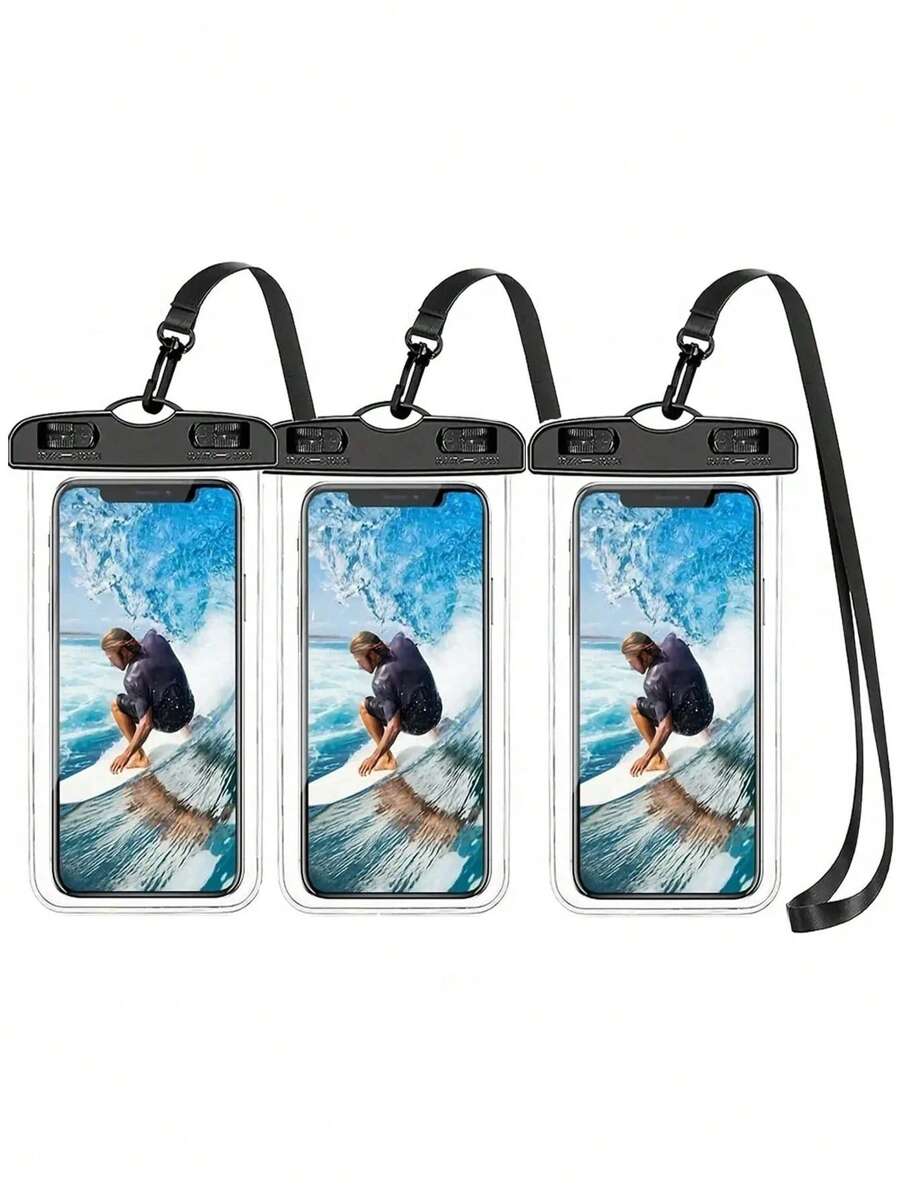 3 Paquetes - Funda impermeable para teléfono, bolsa seca impermeable para teléfono celular, compatible con Iphone 15/14/13 Pro Max Plus y teléfonos celulares de hasta 7.0" Estuche impermeable grande para teléfono