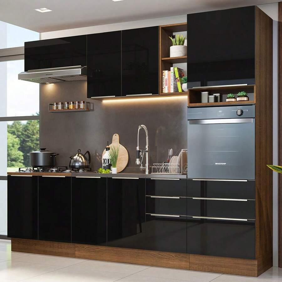 MADESA Baker's Racks - Brown and Black - View 1