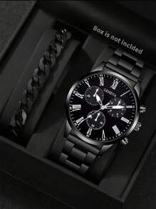 1 Set 2pcs Men's Casual Minimalist Quartz Wristwatches