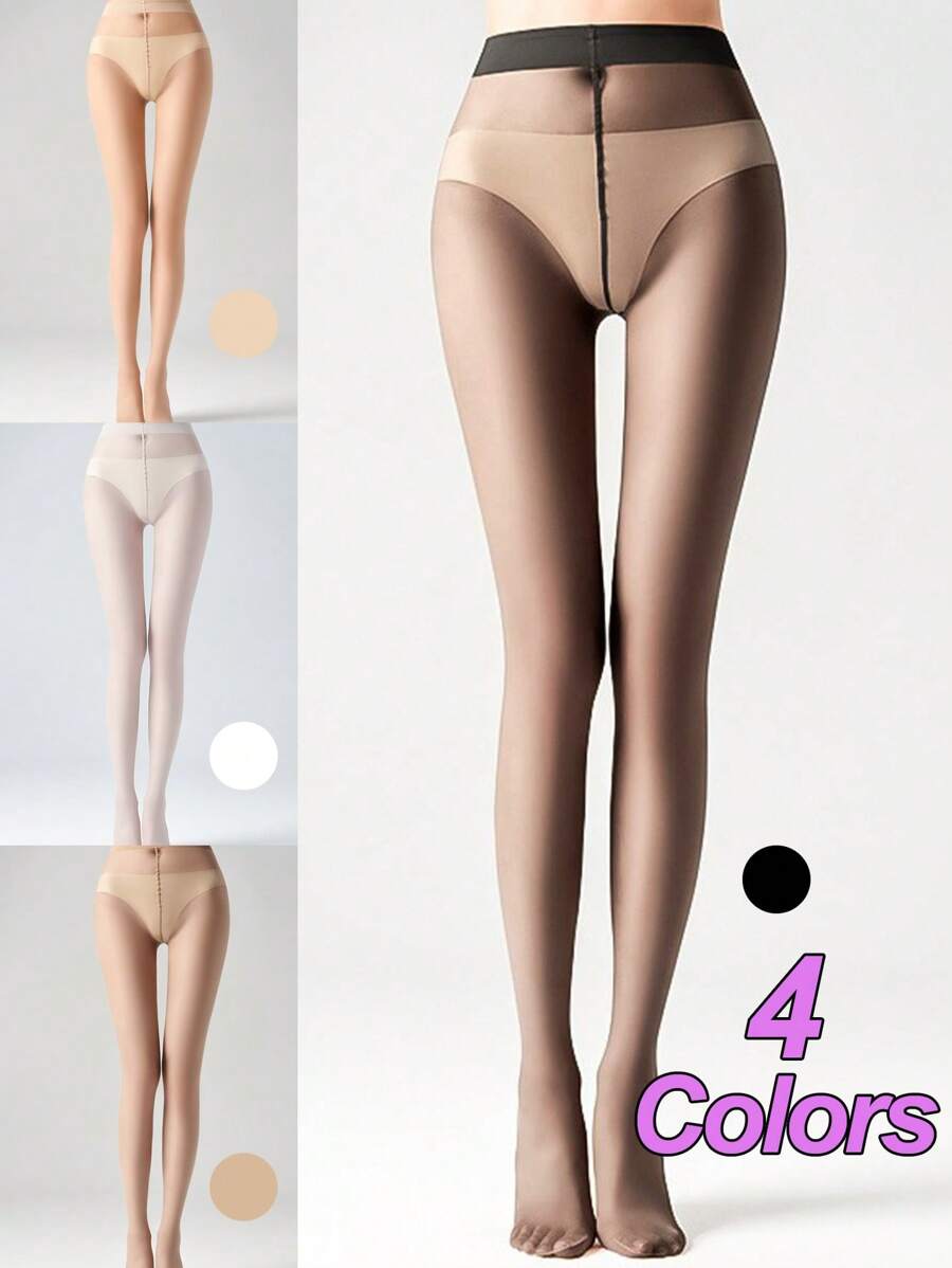 1 件女式 10D 加大码紧身裤尼龙丝袜连裤袜 - 经典设计，适合体重 165 磅或以下的女性