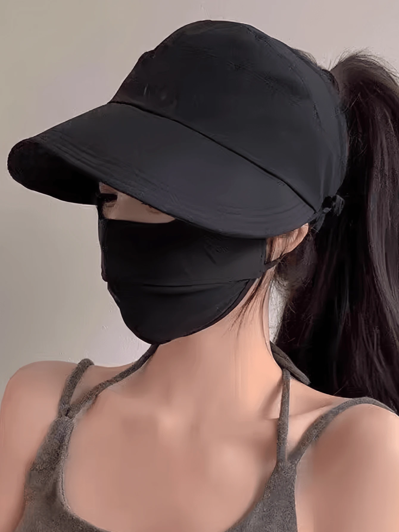 1pc, Ladies' Summer Sun Hat, Empty Top Hat, Sun Hat, Can Hang Mask, Multi-Functional Baseball Cap - A - View 1