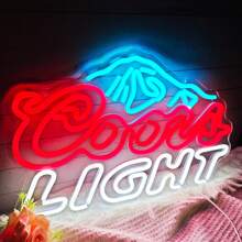 Coors 霓虹灯 LED 标志，USB 供电，壁挂式，开关控制，适用于男人的洞穴、餐厅、生日礼物