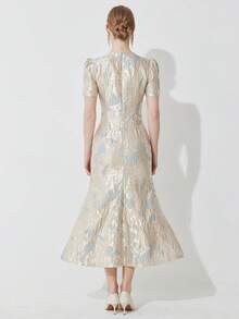 Elegant Women's Jacquard Mermaid Evening Gown For Party, For Cocktail