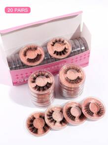 20 par naturalnych pełnych hybrydowych sztucznych rzęs, grube kręcone puszyste rzęsy do użytku na imprezach, komiksowe rzęsy, niezbędne w podróży, pojedynczo pakowane sztuczne rzęsy, naturalne wielokrotnego użytku sztuczne rzęsy z norek 3D, przedłużanie rzęs