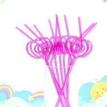 Crazy Unique Plastic Reusable Straws With Different Cute Design And Cleaning Brush,Decoration Party Hard Drinking Tube,Wash By Hands And Can Be Reused,Not Suitable High Temperature Or Dishwash .