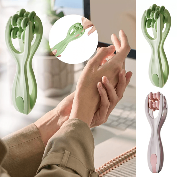 Dual Roller Finger Massager Tool For Hand Joint Pain, Acupressure Massage Point Relieving Mouse Hand Fatigue