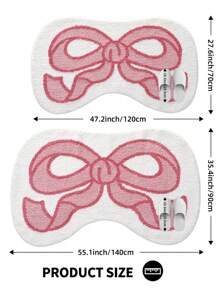 1 Stück Valentinstag Fliegen-Stil weiches geometrisches Muster extra-dicke weiche rosa Badezimmermatte für Paare, rutschfester TPR-Boden, wasserabsorbierend, leicht zu reinigen, maschinenwaschbar, weich und bequem, für Wohnzimmer, Badezimmer-Waschtisch, Badewanne, Dusche, Waschbecken, Festliche Badezimmer-Dekoration, dick & flauschig