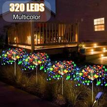 Waterproof Solar Garden Lights Solar Lights 60/150/240/320/360 LED Outdoor Garden Light Solar Powered For Outside - Flicker 8 Light Modes Sparkler Fireworks Sticks Yard Patio Path Decor- LED Starburst Twinkle Lighting For House Lawn Courtyard Pathway Tree Flowerbed Camping Wedding Party Decoration