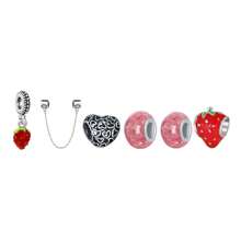Heart Hollow Beaded Couples Pendant Set, Luggage Set, Lollipop Balloon Charm, Cake Bead Strawberry Glitter Resin Spacer Beads DIY Valentine's Day Bracelet Decoration Accessories