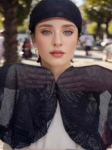 Sleek Design, Breathable Mesh Black Undercap For Women - Elastic, Lightweight & Portable | Fashionable Polyester Hair Cap