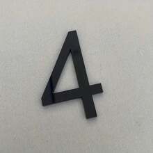 1 件丙烯酸材质门牌产品 - 自粘式门牌号码标牌，可自由组合，轻松安装，适用于家庭、公寓、办公室和酒店房间的现代黑色地址标牌 - 塑料表面安装号码标牌。贴纸 - 彩色 - 查看 30