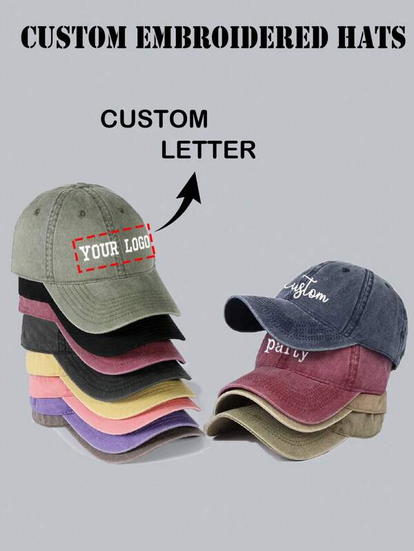 1pc, Unisex, Custom Text Embroidered Hat, Personalized Cap, Vintage Baseball Hat, Gift For New Dad Mom, Gift For Bride, Bachelorette, Christmas Gift, Colorful, Cute, Y2K, Stylish, Unisex, Casual, Custom, Personalized, Unique, Customized, Ideal Gifts For Him, Ideal Gifts For Her, Her, Boyfriend, For Valentine's Day, For Mother's Day, For Birthdays, For Youth's Day