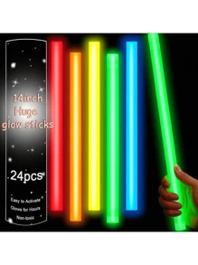 30PCS 14in Large Size Party Glow Stick, Super Bright Glow Stick, High Quality Super Aid Stick, Glow 12~16 Hours, Colorful Wedding Glow Stick, Suitable For Parties, Concerts, Bars, Nightclubs,Outdoor, Camping, Sports Glow Sticks, Glow Party Supplies, Glow In The Dark, Gifts, Party Lighting Supplies, Party Decorations, Gift Recommendation.