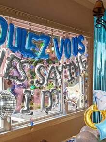 5pcs Disco Ballroom Balloon Of Different Sizes, 10/18/22 Inch Disco Foil Balloon With A Metallic Silver Tassel Background, Suitable For Party Graduation And Birthday Supplies