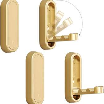 4PCs Foldable Invisible Hook Zinc Alloy Bathroom Wall Hook Retractable For Closet Scarf Hat Robe Key Purse Bag Folding Hooks Minimalist Style