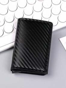 1pc RFID Blocking Aluminum Box Faux Leather High-End Card Holder - Multicolor - View 5