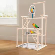 TFCFL Parrots Rack, Wood Bird Playing Stand, Pet Parrot Rack - Log Color - View 5