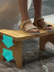 1PC Bamboo Toilet Stool Squat Adult,Portable Toilet Potty Stool,Constipate Helper Stool For Bathroom,Curved Build, Bump-Proof - Stool - View 1