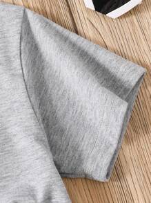 Tween Girl Cartoon Print Short Sleeve Top And Shorts Set