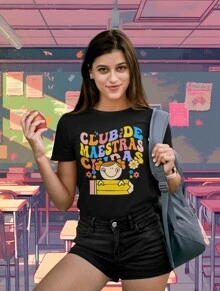 Playera Dama Maestras Club de Maestras Chidas - Negro - Ver 1