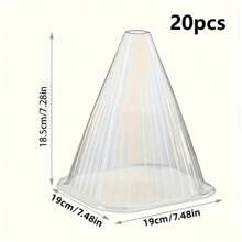 20/50 piezas Cubierta protectora reutilizable para plantas - Manta antihielo de plástico transparente, barrera de jardín para prevenir pájaros, heladas y caracoles - Costillas verticales para soporte y circulación de aire - Ideal para semilleros y plantas frágiles, a prueba de insectos | Diseño transparente | Textura acanalada, Cubierta de red de jardín para plantas