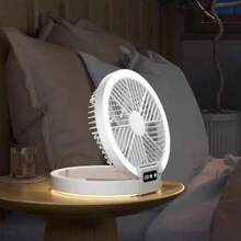 1pc Ultra-Thin Folding Fan,Small Size,Easy To Carry,Screen Display Mode,Can Be Applied To Different Scenes Such As Desktop, Wall Hanging, Hanging, Outdoor. - White - View 1