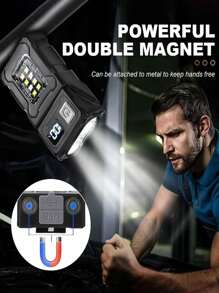 1/2/4PCS High Brightness Dual Light Source LED Flashlight, Multifunctional Mini Keychain Light, 6 Lighting Modes, Adjustable Lighting Angle, USB Rechargeable, With Stainless Steel Side Clip, Very Suitable For Outdoor Exploration, Camping, Emergency Situations, Daily Household Use, Hiking And Fishing,1200mah