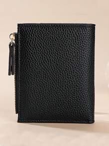 Women's European & American Litchi Textured Minimalist Wallet High-Quality Bifold Multi Card Slots Zipper Coin Purse For Women Wallet Mini Wallet Purse Wallet Small Wallet - Black - View 8