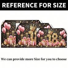 1 件优雅的 18 岁生日派对横幅，多种尺寸、多用途男女派对背景布 - 适合所有季节的通用装饰、室内室外装饰、摄影工作室、花园装饰、派对装饰和电话亭。 - 彩色 - 查看 3